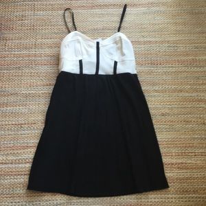 Lulus black and white pleated dress